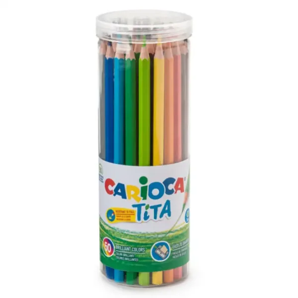 Set di 50 matite colorate Tita in scatola di immagazzinaggio - Carioca immagine 1