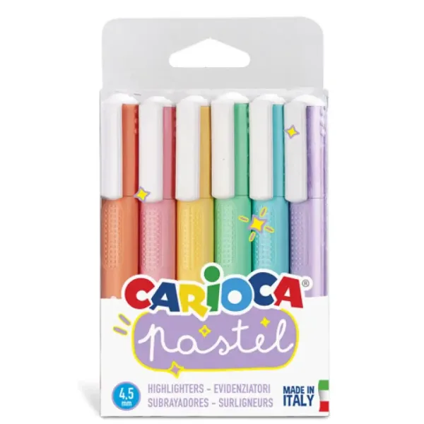 Set di 6 evidenziatori colori pastello 4,5mm - Carioca immagine 1