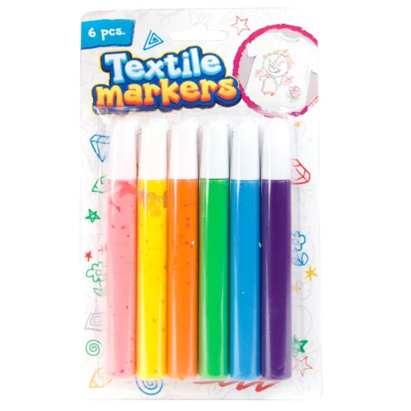 Set di 6 pennarelli colorati per tessuto immagine 1