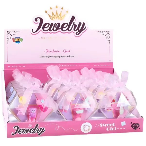 Set di anelli in diverse varianti in scatola a forma di diamante 1 pezzo immagine 2
