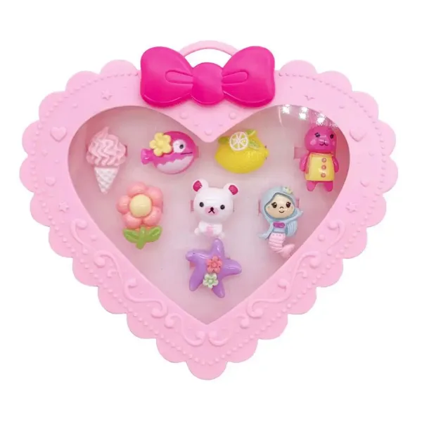 Set di anelli in scatola a forma di cuore da 8 pezzi in diverse varianti immagine 2