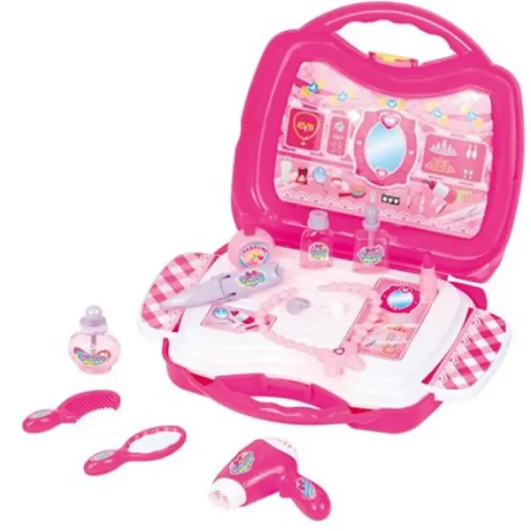 Set di bellezza Pretty Princess rosa in valigetta portatile con accessori immagine 2