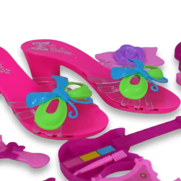 Set di bellezza con scarpe, trucco e accessori per parrucchiere in borsa immagine 5