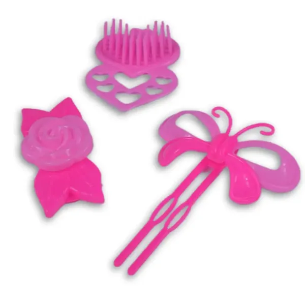 Set di bellezza rosa a 7 pezzi con fotocamera, forcina e accessori immagine 3