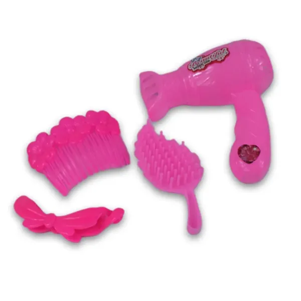 Set di bellezza rosa da 8 pezzi con telefono, forbici e accessori. immagine 2