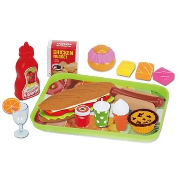Set di cibo con muffin e vassoio immagine 2