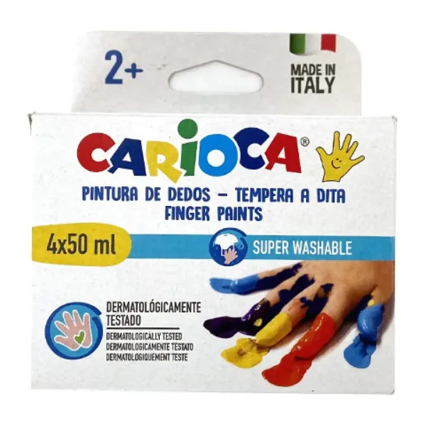 Set di colori a dita in diverse tonalità 4x50ml - Carioca immagine 1