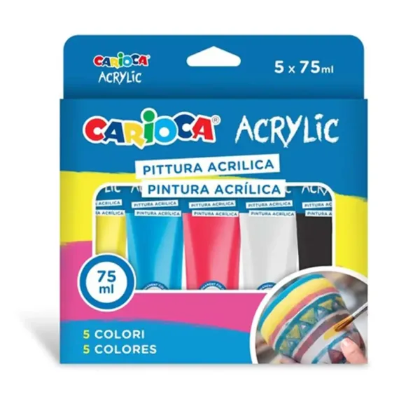 Set di colori acrilici 5x75ml - Carioca immagine 1