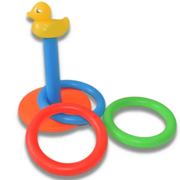 Set di gioco con anelli da lanciare con anatre colorate immagine 2