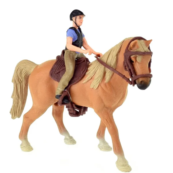 Set di gioco con cavallo marrone e cavaliere immagine 2