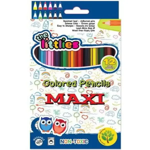 Set di matite colorate Maxi senza legno, confezione da 12 pezzi immagine 1