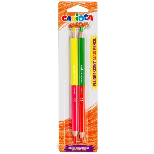 Set di matite colorate maxi a doppia punta neon 2 pezzi - Carioca immagine 1