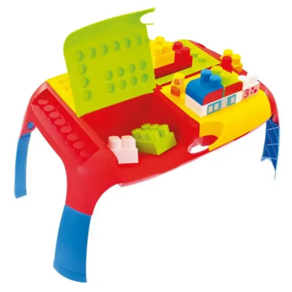 Set di mattoncini colorati con tavolo portatile immagine 2