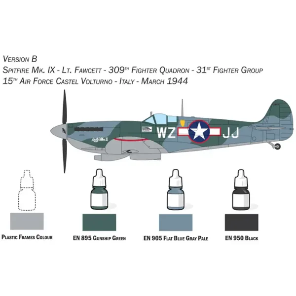 Set di modellini di aerei Italeri 1/72 Spitfire Mk. IX immagine 4