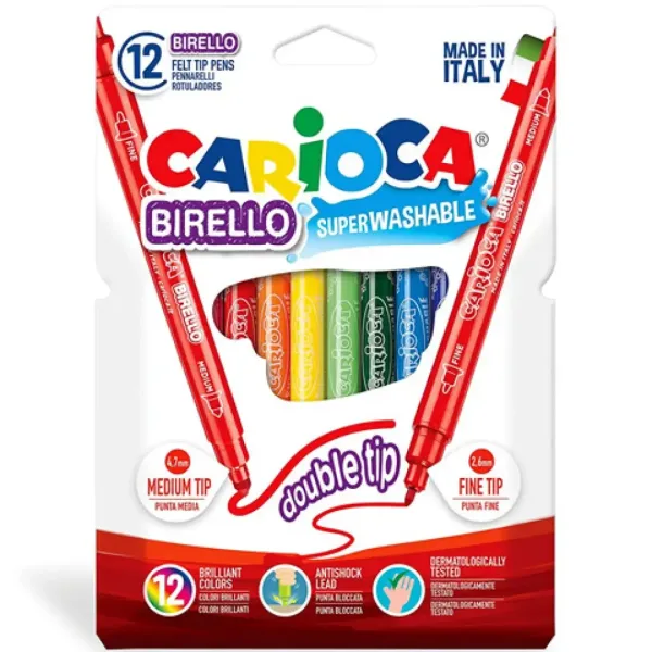 Set di pennarelli colorati con doppia punta 12 pezzi - Carioca immagine 3