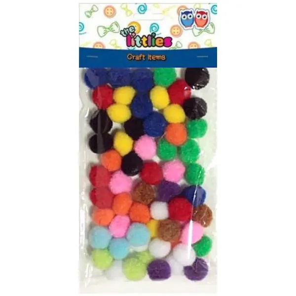 Set di pompon colorati 15mm 60 pezzi immagine 1