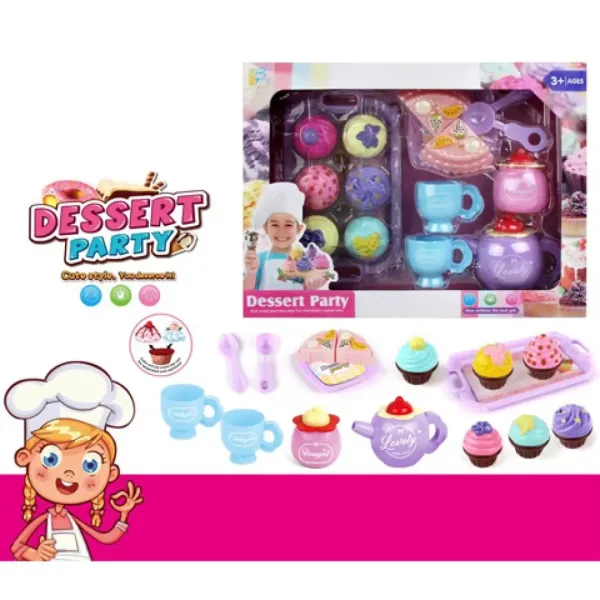 Set di tè e dolci in plastica con accessori immagine 2