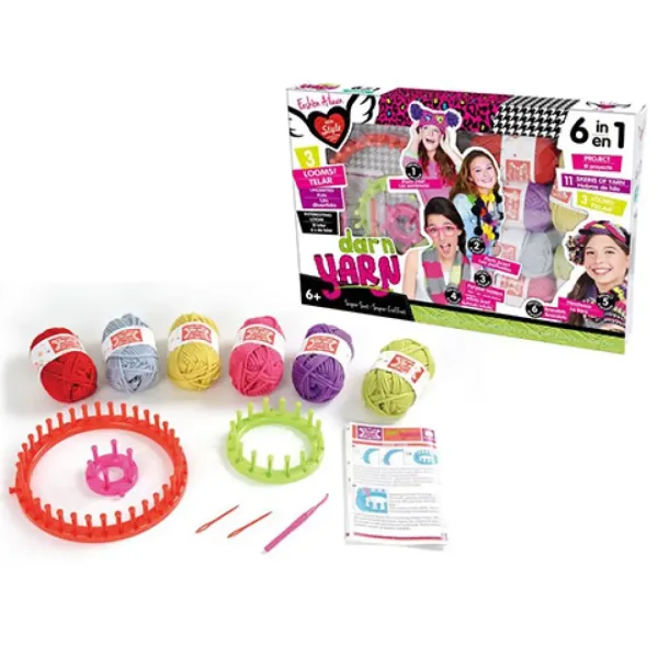 Set di tessitura 6 in 1 con fili colorati immagine 1