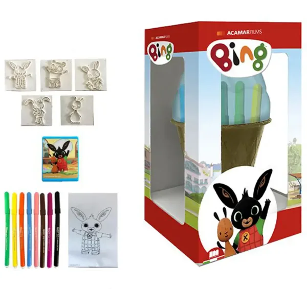 Set di timbri Bing e amici in contenitore a forma di gelato - Multiprint immagine 1