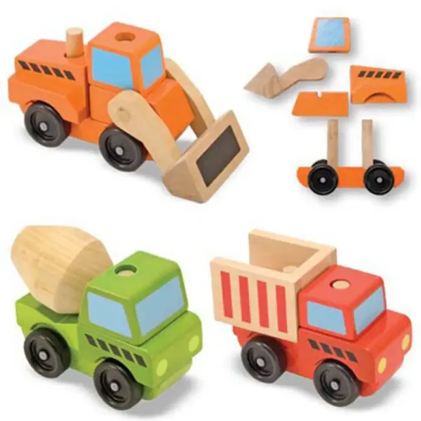 Set di veicoli da costruzione in legno - Melissa & Doug immagine 2