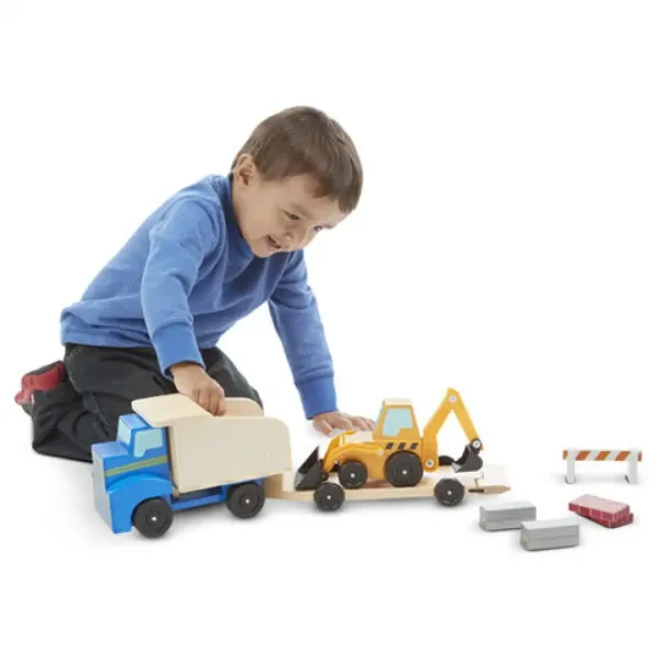Set di veicoli in legno da cantiere - Melissa & Doug immagine 3