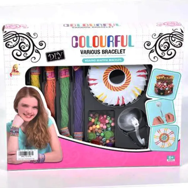 Set fai-da-te per creare braccialetti con fili colorati e perline immagine 1