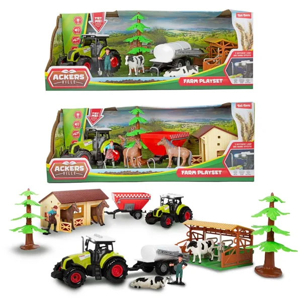 Set fattoria con stalla e trattore, 7 pezzi immagine 1