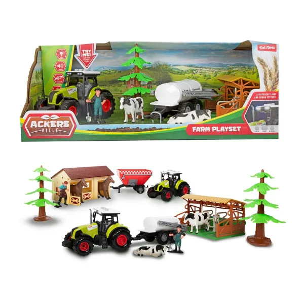 Set fattoria con stalla e trattore, 7 pezzi immagine 2