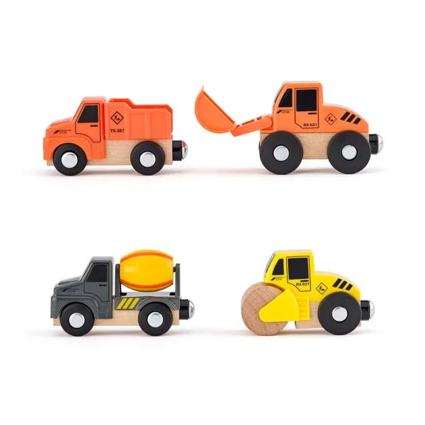 Set giocattolo con 12 veicoli da cantiere - Woodyland immagine 2