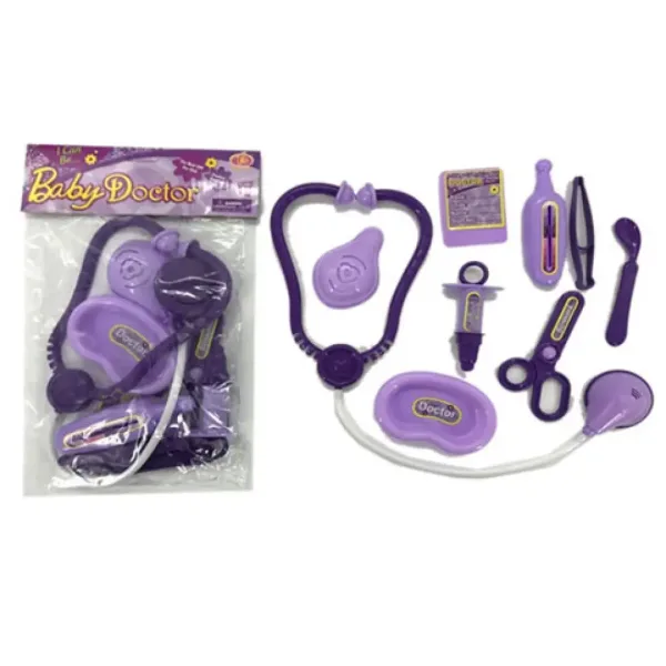 Set medico color lilla con stetoscopio immagine 1