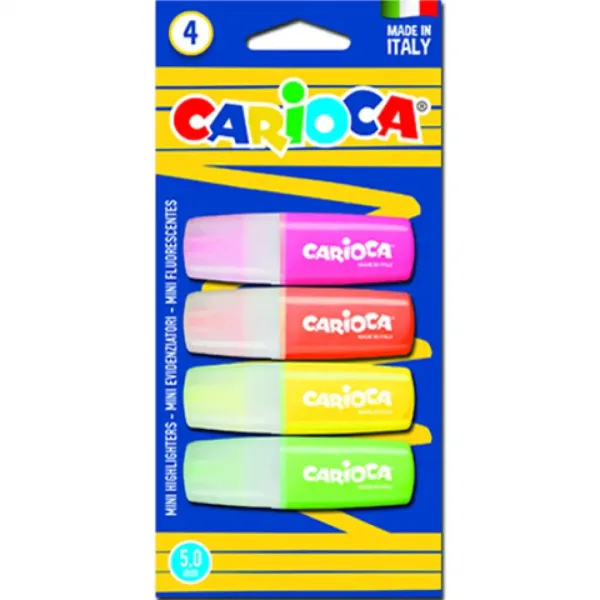 Set mini evidenziatori colorati 4 pezzi - Carioca immagine 1