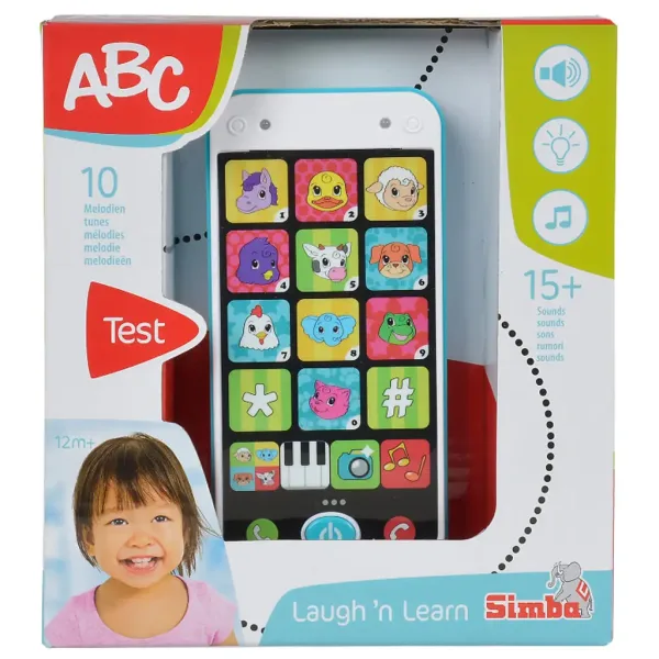 Smartphone ABC bianco-blu con luce e suono 13cm - Simba Toys immagine 2