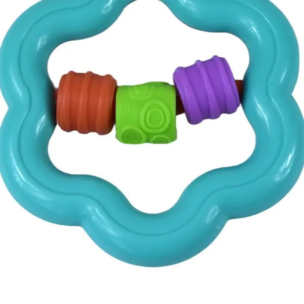 Sonaglio e dentaruolo colorato con gancio per bebè immagine 3