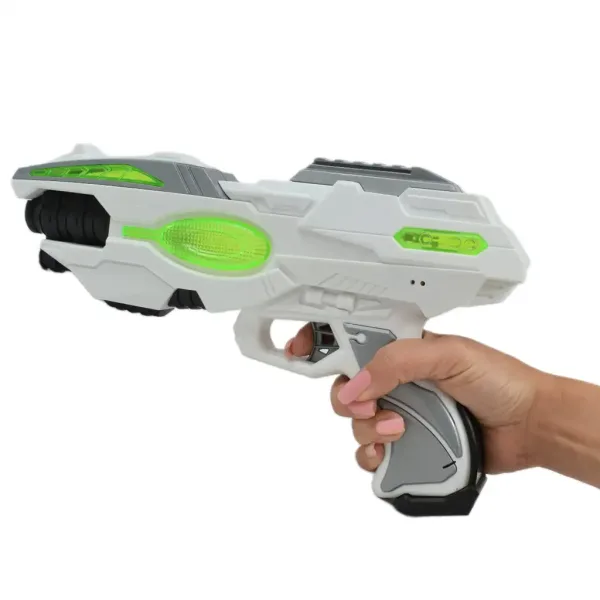 Space Series: Arma spaziale verde e bianca con luce e suono 25cm immagine 3