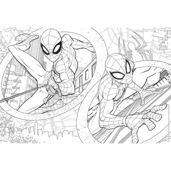 Spider-Man 2 in 1 maxi puzzle 2x60 pezzi e album da colorare 50x35 cm - Lisciani immagine 3