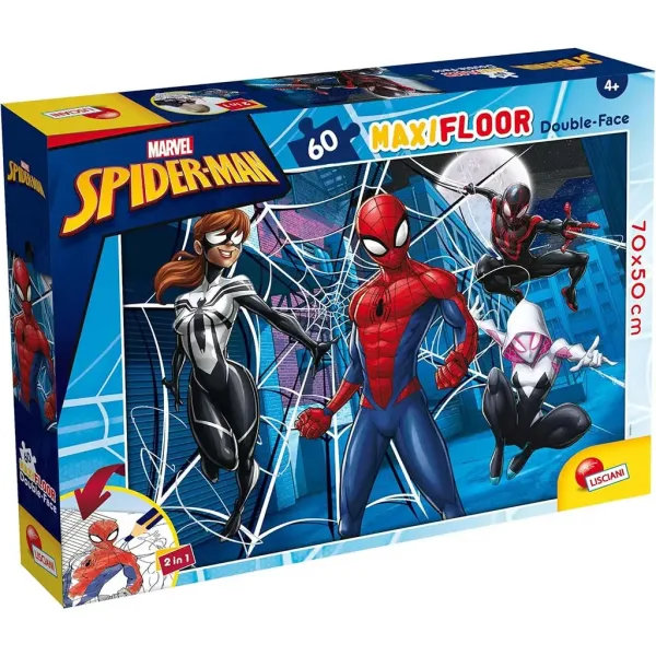 Spider-Man 2 in 1 maxi puzzle da 60 pezzi e album da colorare 70x50 cm - Lisciani immagine 1
