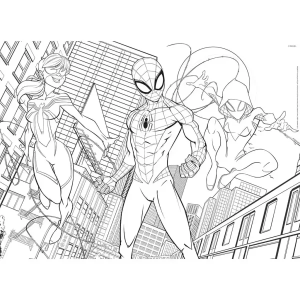 Spider-Man 2 in 1 maxi puzzle da 60 pezzi e album da colorare 70x50 cm - Lisciani immagine 2