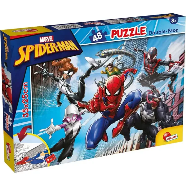 Spider-Man 2 in 1 puzzle da 48 pezzi e album da colorare 35x25 cm - Lisciani immagine 1