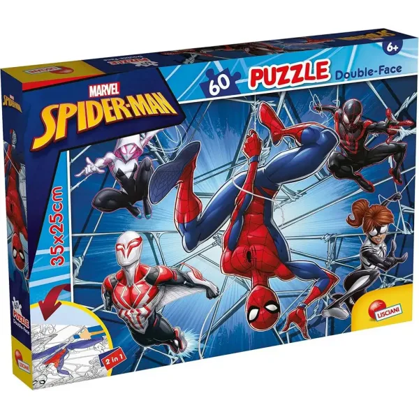 Spider-Man 2 in 1 puzzle da 60 pezzi e libro da colorare 35x25cm - Lisciani immagine 1