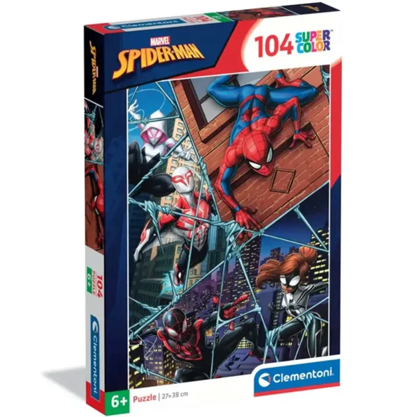 Spider-Man: Gli eroi del multiverso puzzle supercolor da 104 pezzi - Clementoni immagine 1