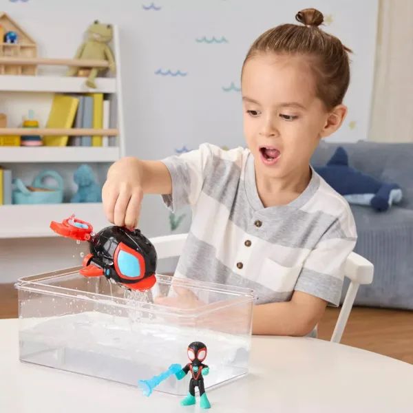 Spidey e i suoi fantastici amici: personaggi Waterwebs e veicoli che cambiano colore - Spin Dolphin - Hasbro immagine 4