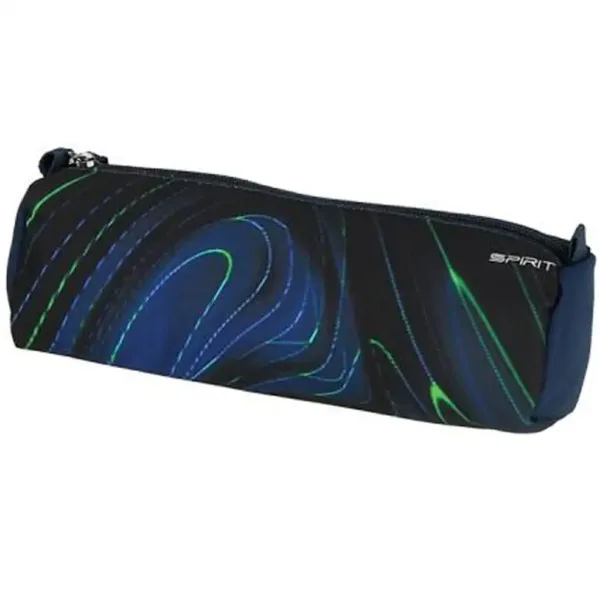Spirit: Blue Stripes strisce blu-verdi su sfondo nero zaino scolastico, zaino set da 4 pezzi 41x20x32cm immagine 5