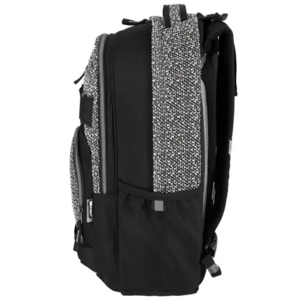 Spirit: Campus zaino scolastico arrotondato bianco e nero, zaino 46x32x19cm immagine 2
