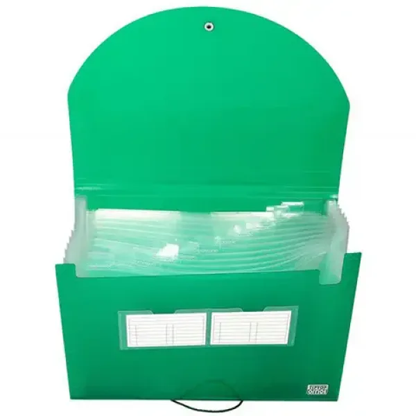 Spirit: Cartella portadocumenti A4 12 scomparti trasparente verde immagine 2