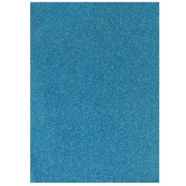 Spirit: Foglio di schiuma decorativa adesiva con glitter, colore azzurro, formato A4, 1 pezzo immagine 1