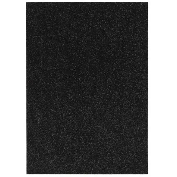 Spirit: Foglio di schiuma decorativa adesiva glitterata colore nero A/4 1 pezzo immagine 1