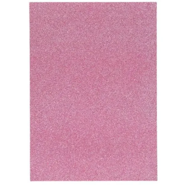 Spirit: Foglio di schiuma decorativa adesiva glitterata colore rosa A/4 1 pezzo immagine 1