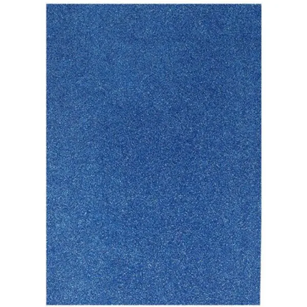Spirit: Foglio di schiuma decorativa glitterata colore blu reale A/4 1 pezzo immagine 1