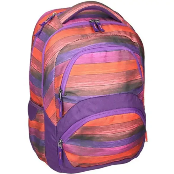 Spirit: Freedom zaino scolastico arrotondato a righe colorate, zaino 45x33x26cm immagine 1