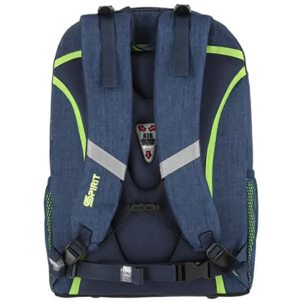 Spirit: Freedom zaino scolastico arrotondato blu e neon, zaino 46x33x22cm immagine 2